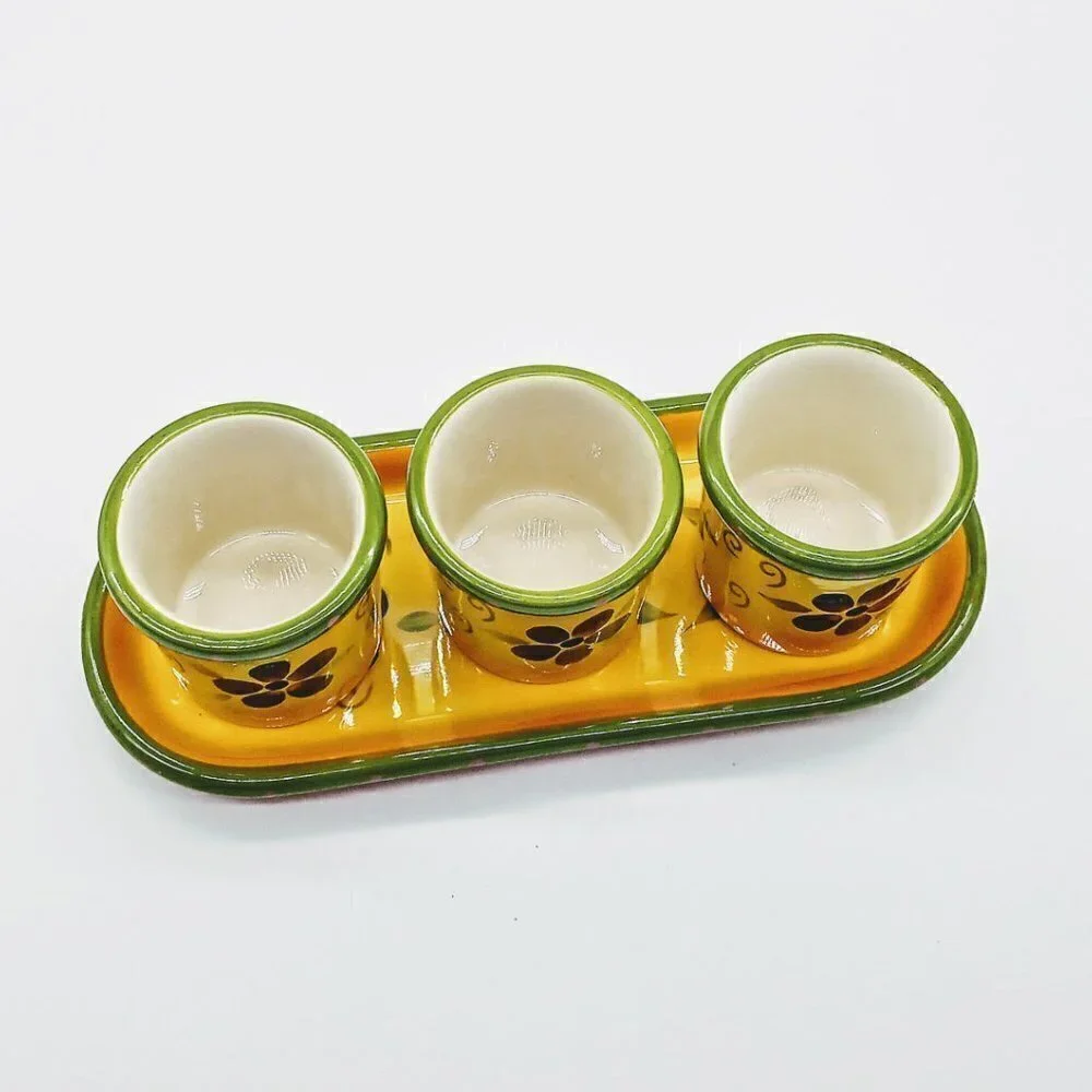 PartyLite Flower Trio Votive Candle Holders Tray